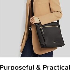 Tumi Voyageur Canton Nylon Crossbody Bag In Black / Gold